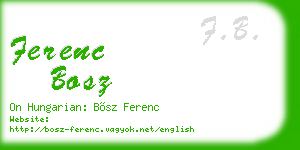 ferenc bosz business card